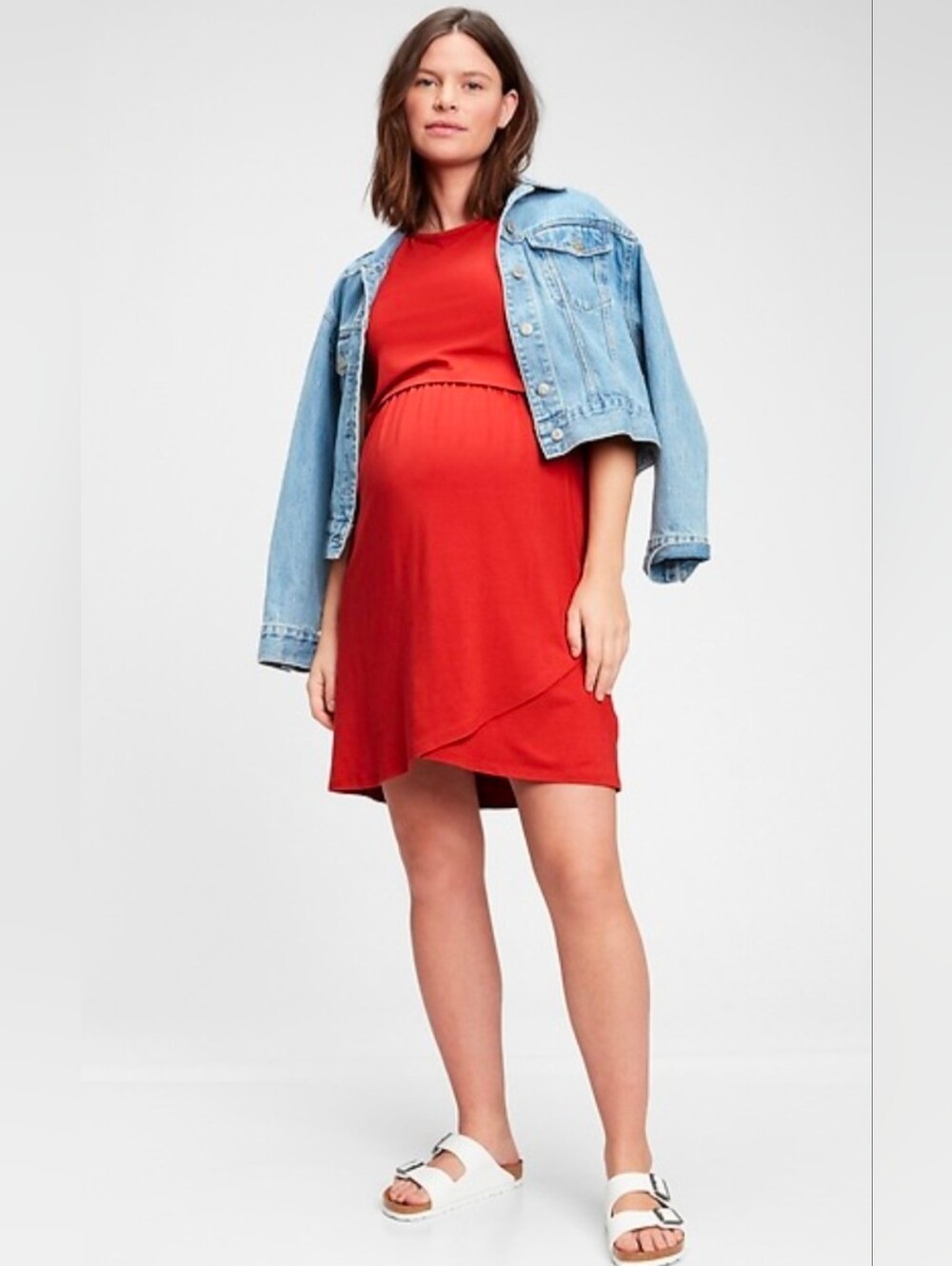 GAP Red / Orange Maternity Nursing Tulip Style Dress